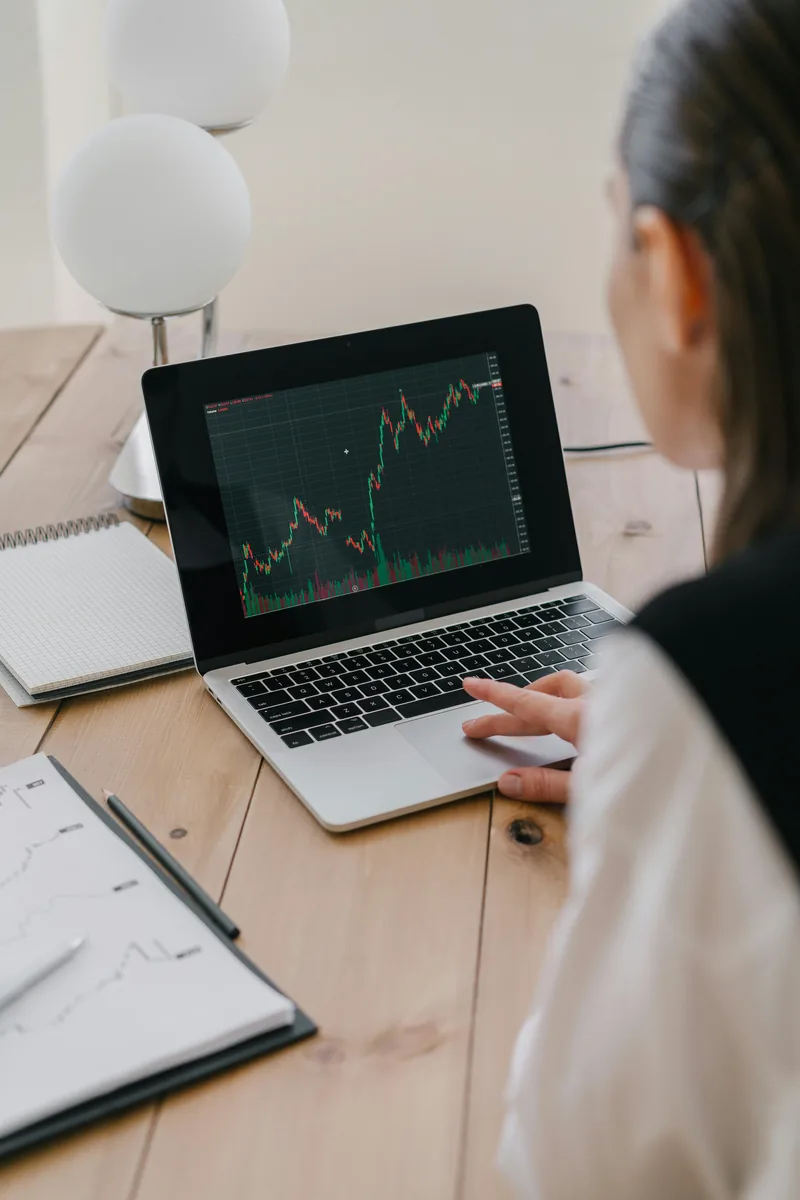 Adviser using a dashboard to review financial information.